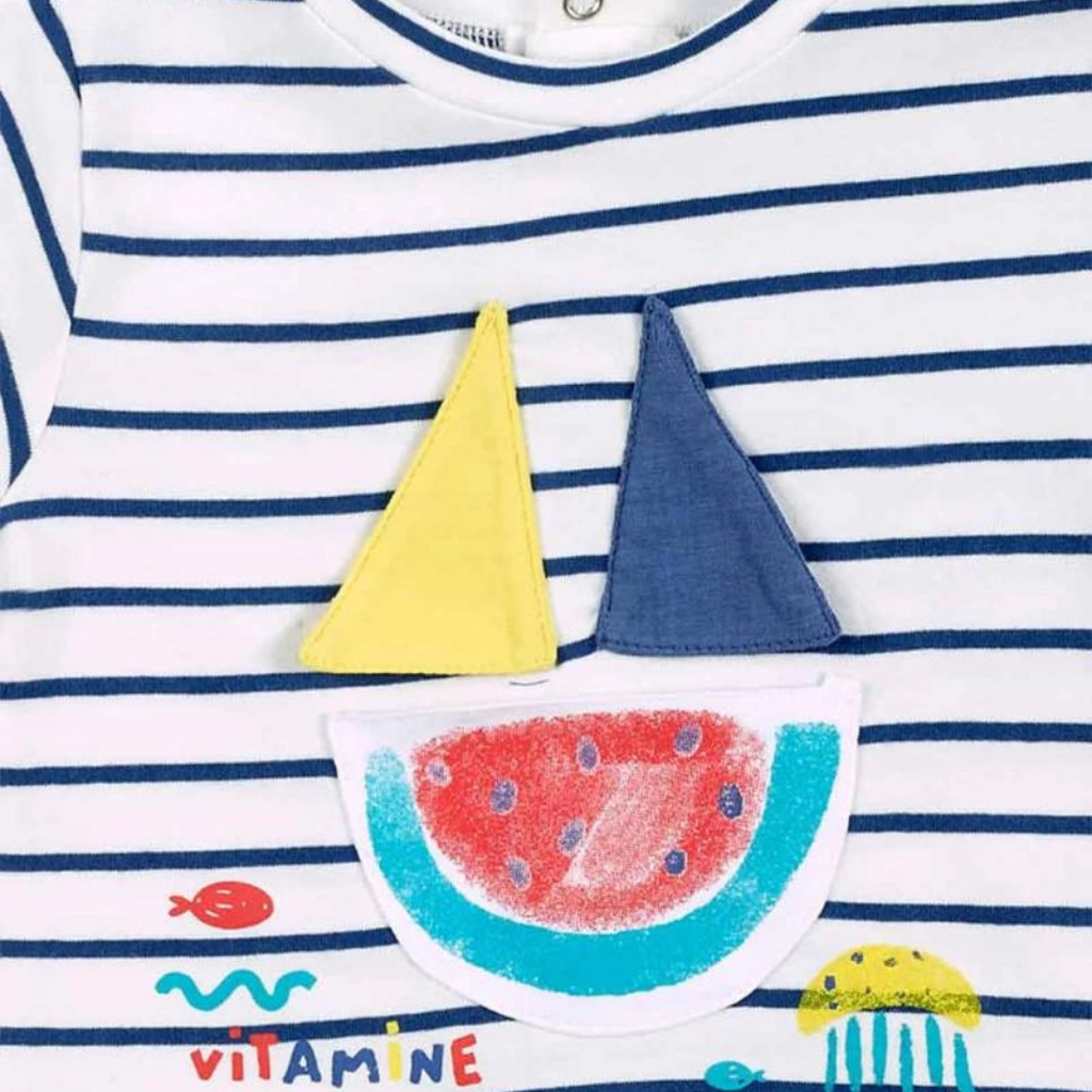 TucTuc Frutti Blue Denim Shorts and Knit T-Shirt Set