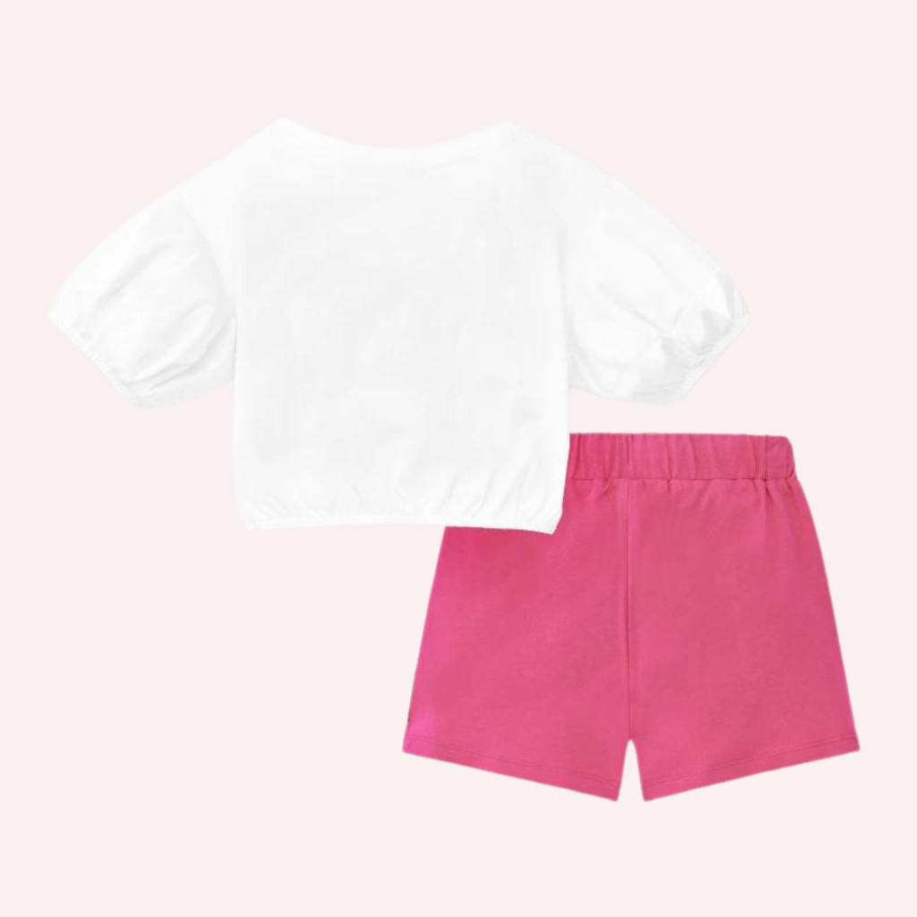 TucTuc Fuchsia White Knit Set