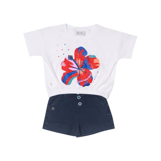 TucTuc Hello Playa Short Sleeves T-Shirt and Soft Denim Shorts