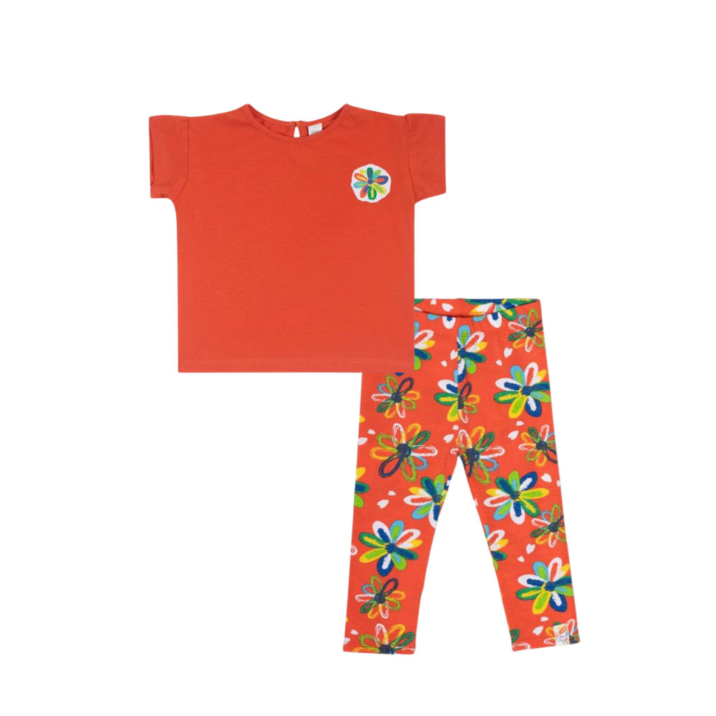 TucTuc Holidays Embroidered T-shirt and Tropical Leggings