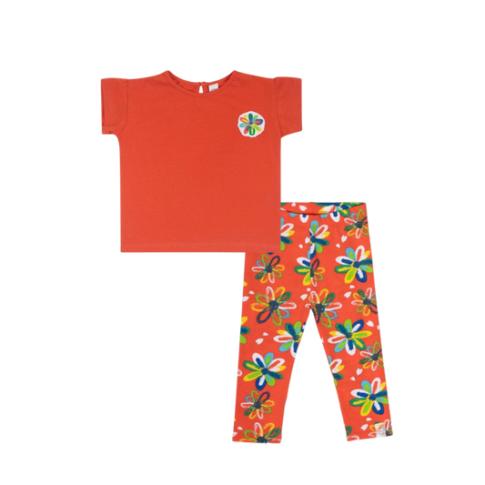 TucTuc Holidays Embroidered T-shirt and Tropical Leggings