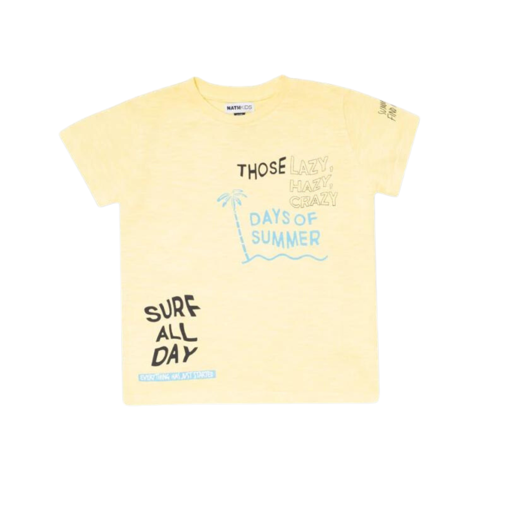 TucTuc NK Beach Days Yellow Knit T-Shirt for Boys