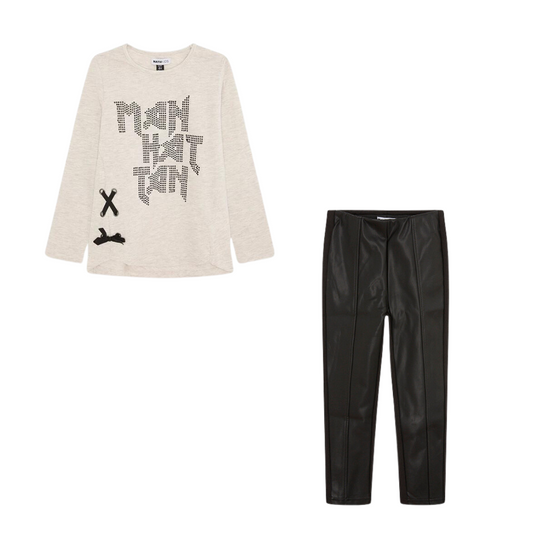 TucTuc NK Manhattan Conjunto Camisa Manga Larga y Legging Negro