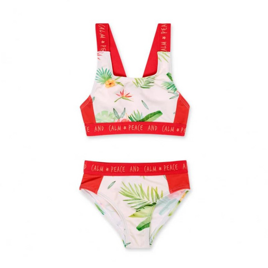 TucTuc NK Oasis Red and White Floral Print Bikini