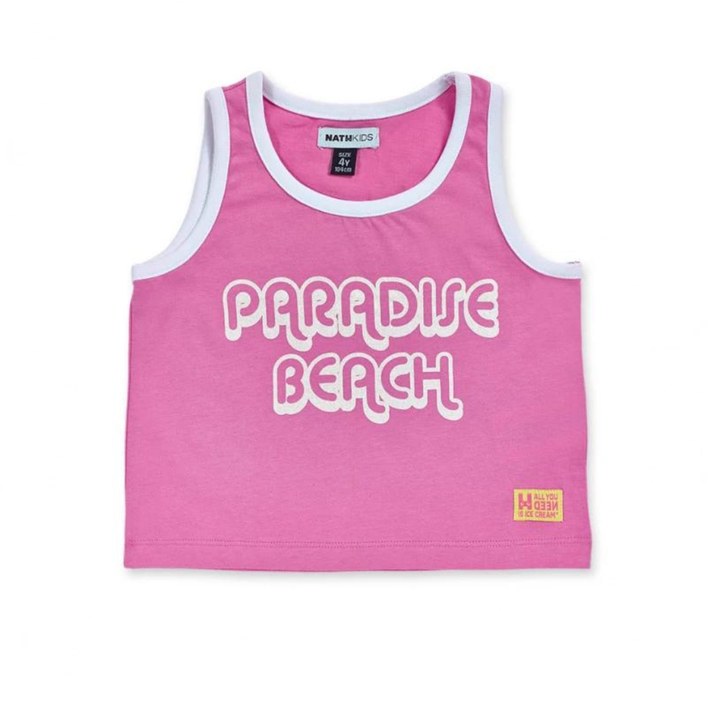 TucTuc NK Paradiso Beach Pink Knit Tank Top and Pink Knit Short