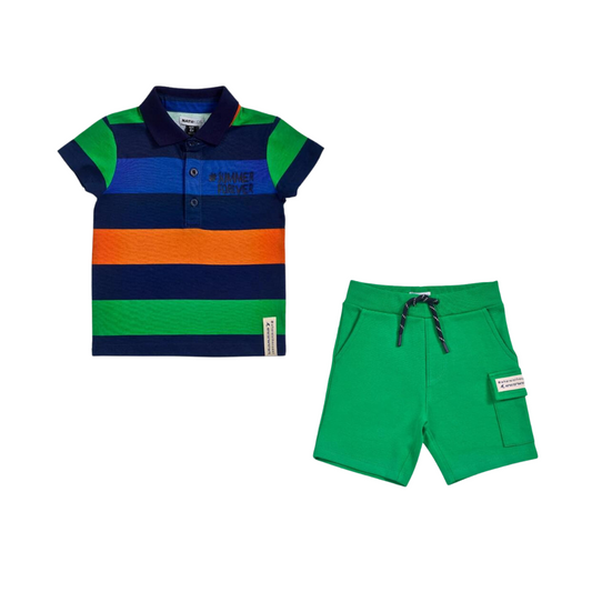 TucTuc NK The Coast Holiday Polo Shirt and Green Knit Bermuda Shorts