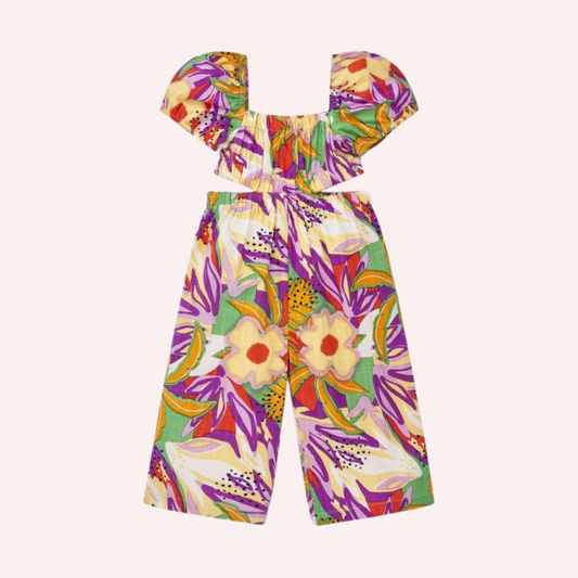 TucTuc Paradise Beach Orange Poplin Jumpsuit