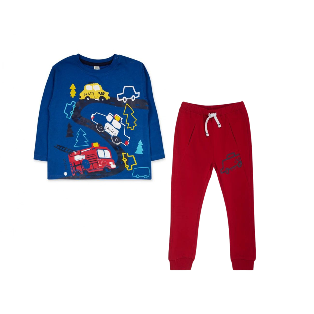 TucTuc Road to Adventure Blue Jersey and Red Plush Trousers