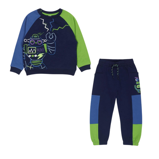 TucTuc Robot Maker Blue Fleece Sweatshirt and Blue Plush Trousers