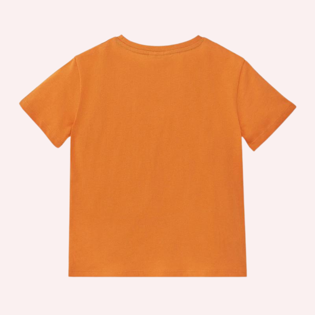 TucTuc Sons Of Fun Orange Knit T-Shirt and Blue Swimtrunks