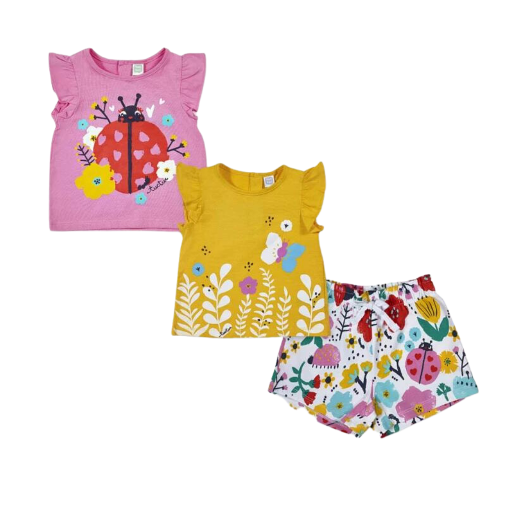 TucTuc Tiny Critters 2 T-Shirts and Shorts Set - 3 Pieces