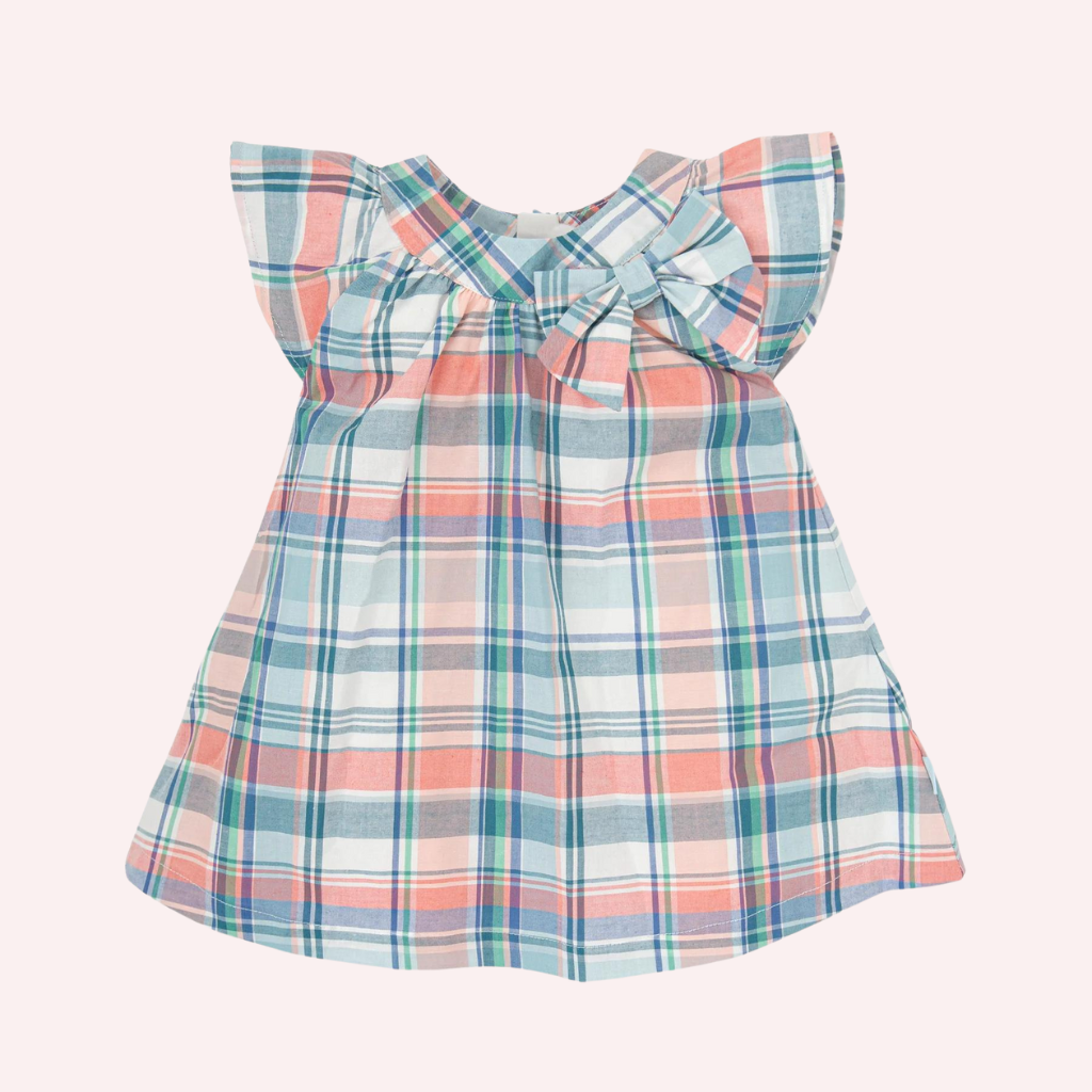 Tutto Piccolo Aquamarine Bow Dress