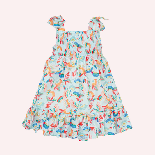 Tutto Piccolo Aquamarine Straped Dress - Girls