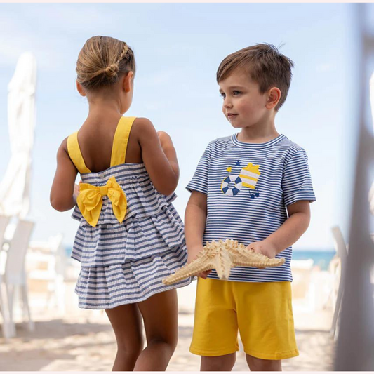 Tutto Piccolo Atlantic Blue Shorts 2 Piece Set