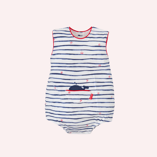 Tutto Piccolo Blue Whale Sleeveless BabyRomper