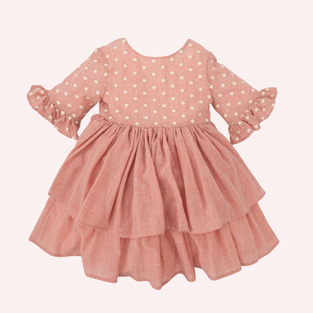 Tutto Piccolo French Sleeves Petal Dress