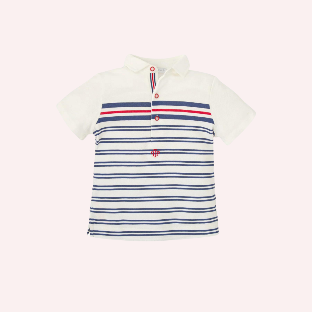 Tutto Piccolo Navy Polo and Sand Bermuda Shorts