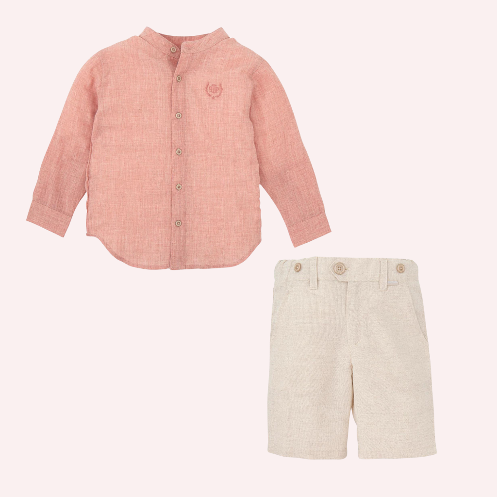 Tutto Piccolo Petal Shirt and Sand Bermuda Set