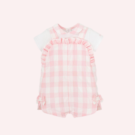 Tutto Piccolo Pink and White Baby Romper