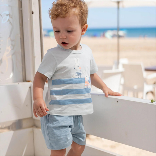 Tutto Piccolo Sea Green Bunny Shorts Set