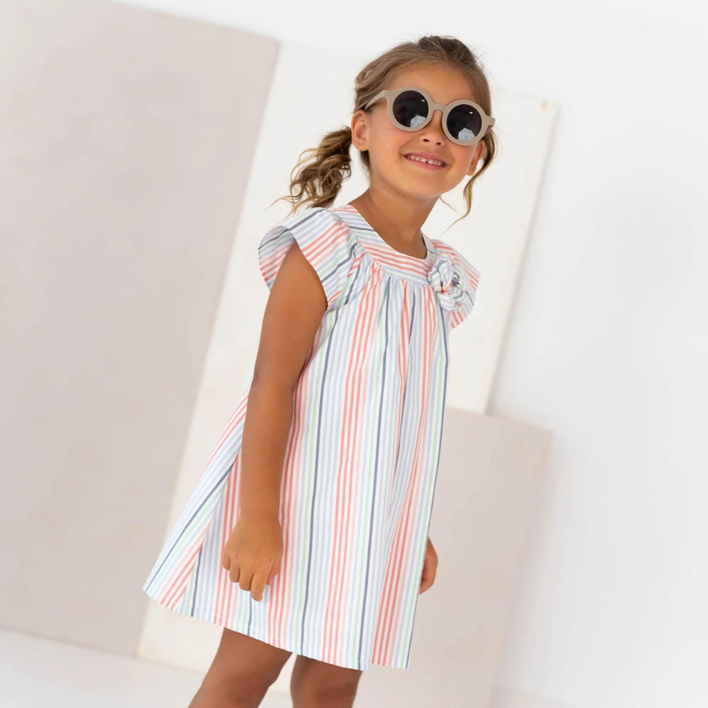 Tutto Piccolo Striped Coral Dress