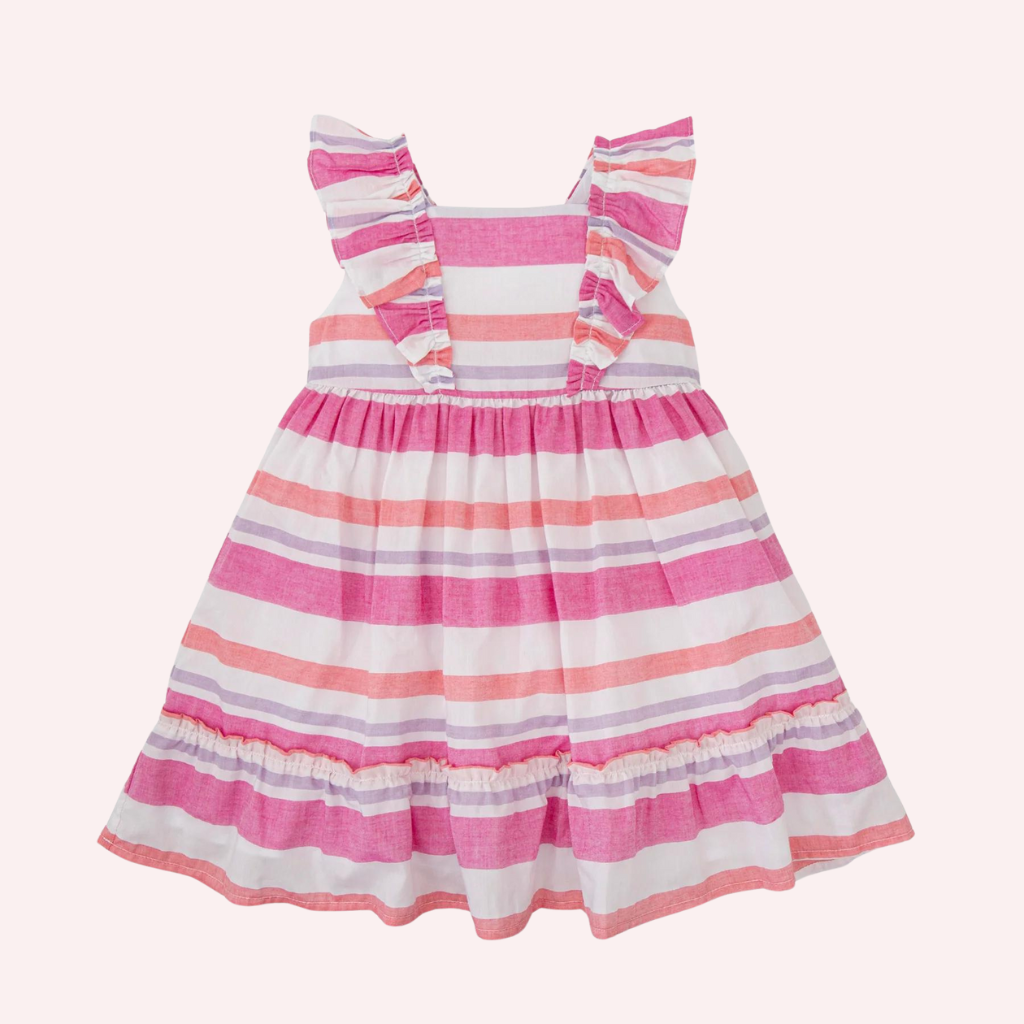 Tutto Piccolo Striped Fuchsia Dress