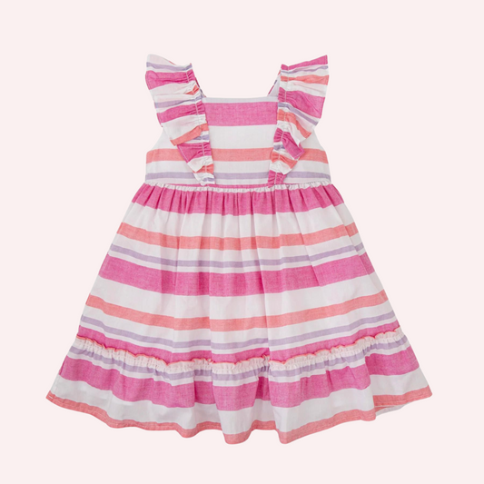 Tutto Piccolo Striped Fuchsia Dress