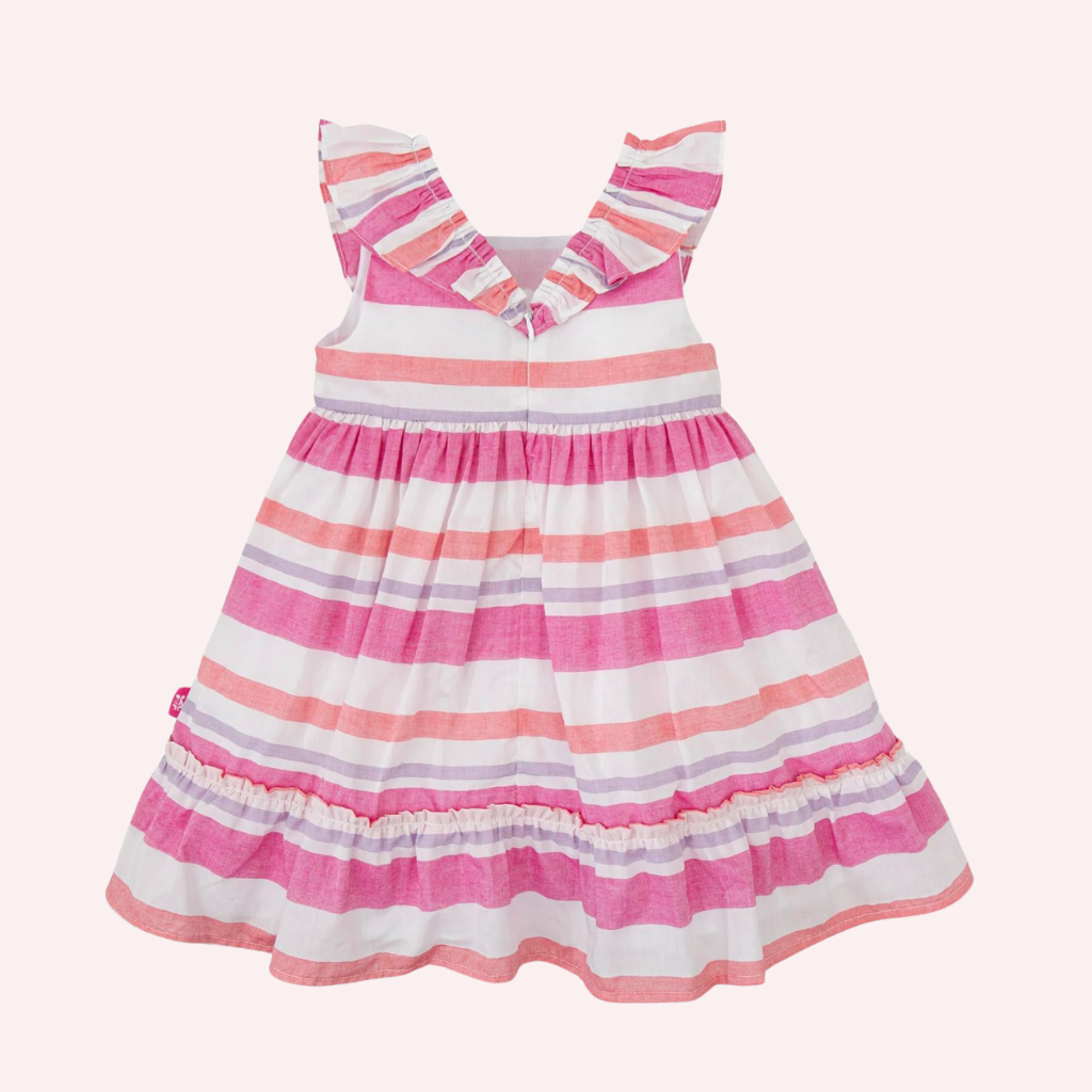 Tutto Piccolo Striped Fuchsia Dress