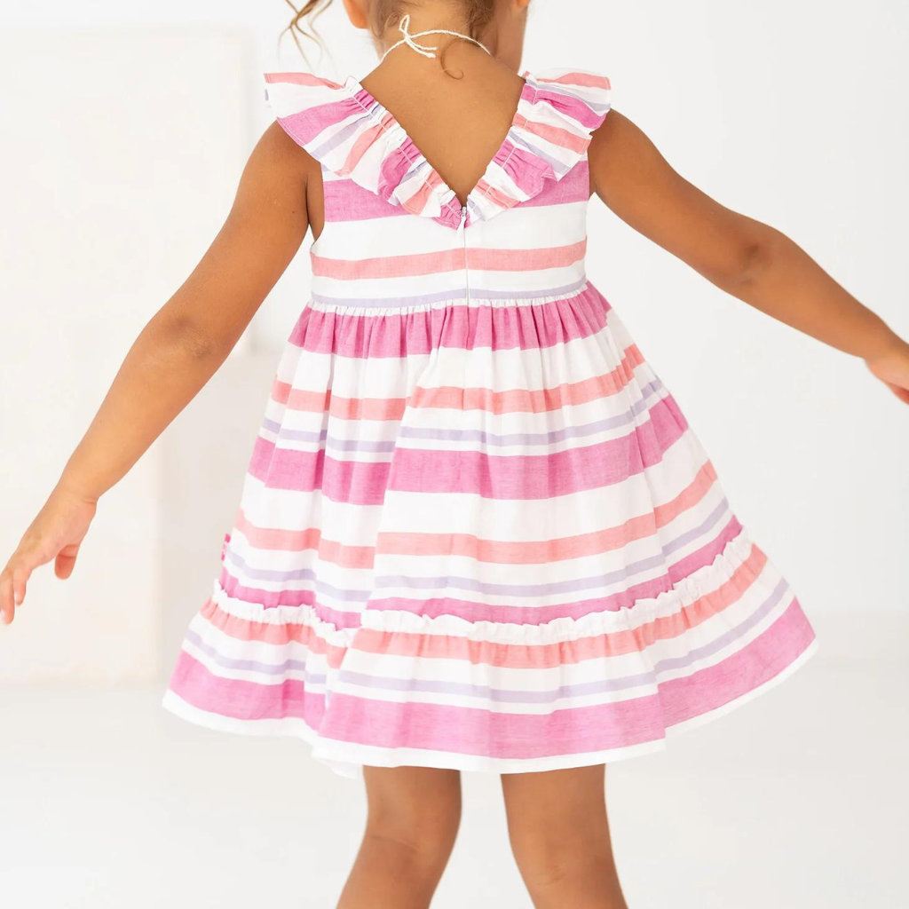 Tutto Piccolo Striped Fuchsia Dress