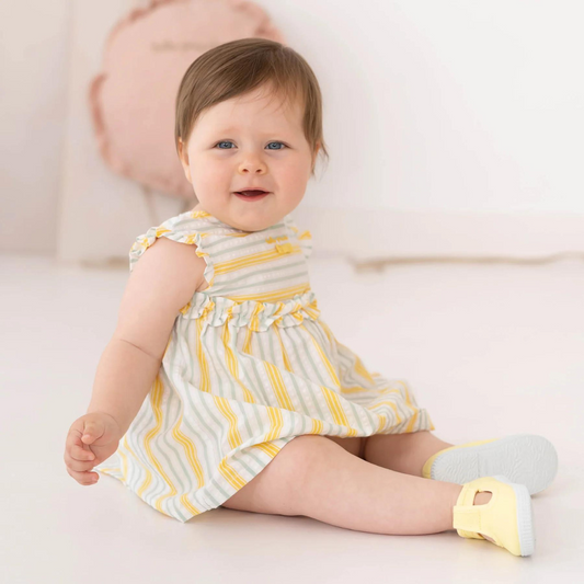 Tutto Piccolo Yellow Bow Dress with Briefs