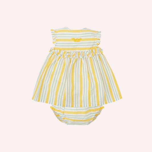 Tutto Piccolo Yellow Bow Dress with Briefs