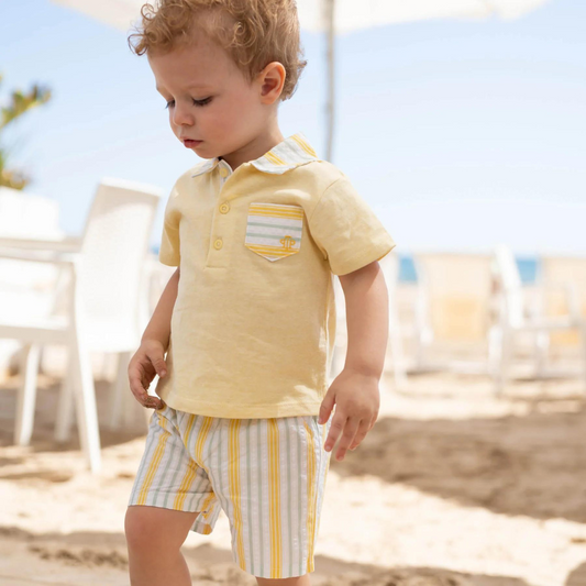 Tutto Piccolo Yellow Short Sleeves 2 Piece Set