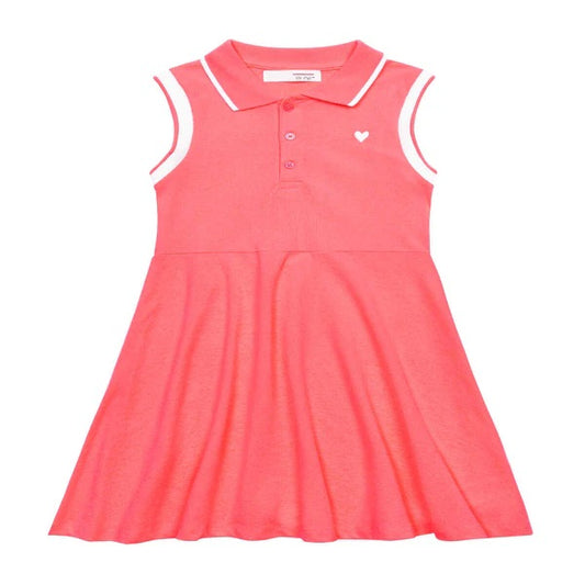 Minoti Pink Pique Polo Vest Dress