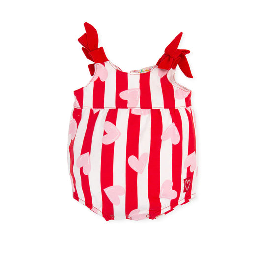 Agatha Ruiz De La Prada Hearts and Stripes Babygrow - Red