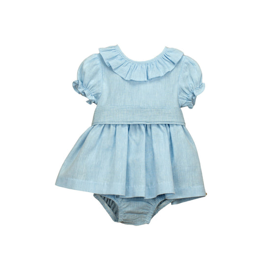 Babidu Baby Dress with Diaper Cover NINFA - Sky Blue