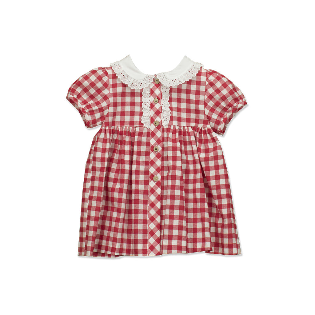 Babidu Peter Pan Collar Dress REA - Red