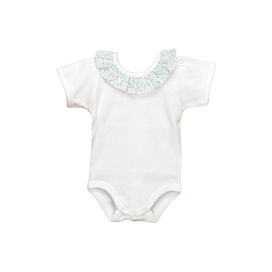 Babidu Ruffle Neck Onesie - Floral Green