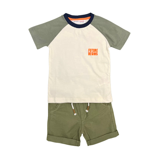 Minoti Set Valley 4 Camiseta Manga Corta y Short Oliva