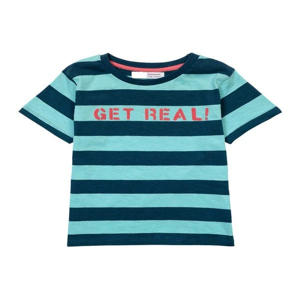 Minoti Set Get Real Striped T-shirt and Red Adjustable Shorts