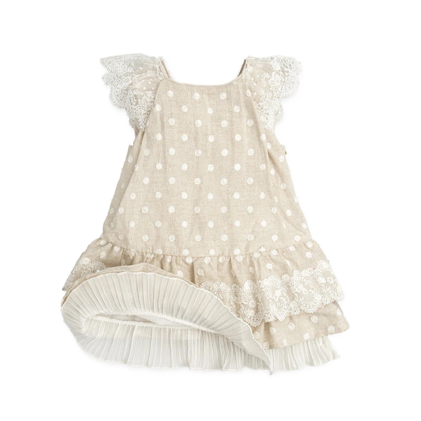 Tutto Piccolo Vestido Sin Mangas - Kamel/White Dots