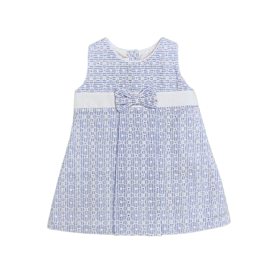 Karela Kids Vestido Mila Azul y Bordado Blanco Ref. 10421